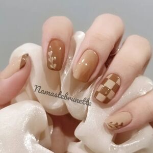 2/$16 Boho Hearts & Checkerboard Press On Nails